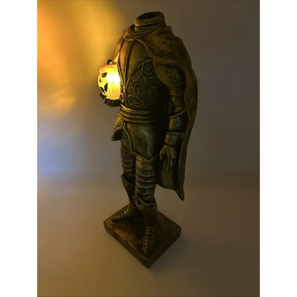 Martha Stewart Halloween Golden Knight Headless Horseman LED Light Up 14in